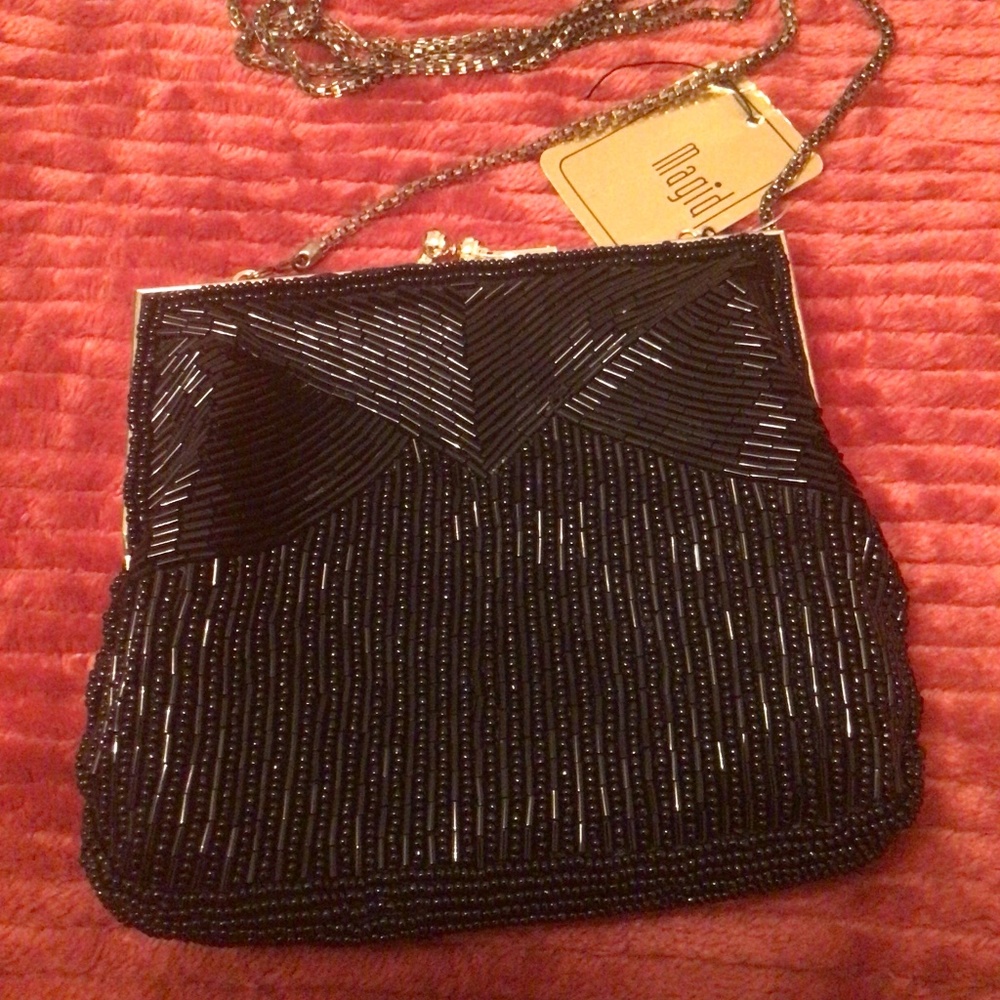 Vintage Magid Small Purse with Sequins in Black